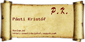 Pásti Kristóf névjegykártya