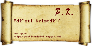 Pásti Kristóf névjegykártya