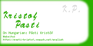 kristof pasti business card