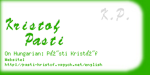 kristof pasti business card